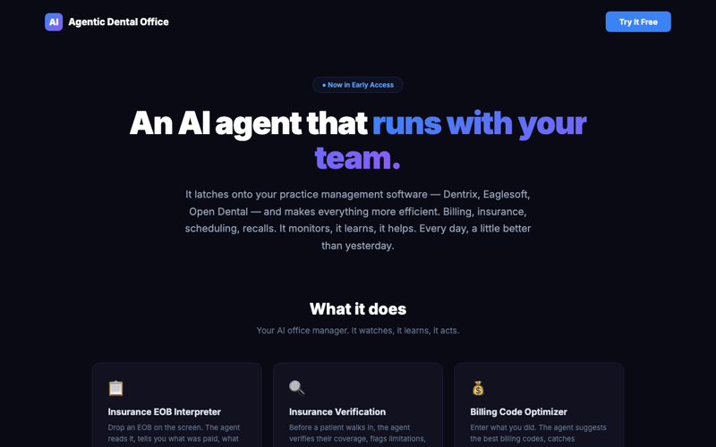 Agentic Dental Office — live site