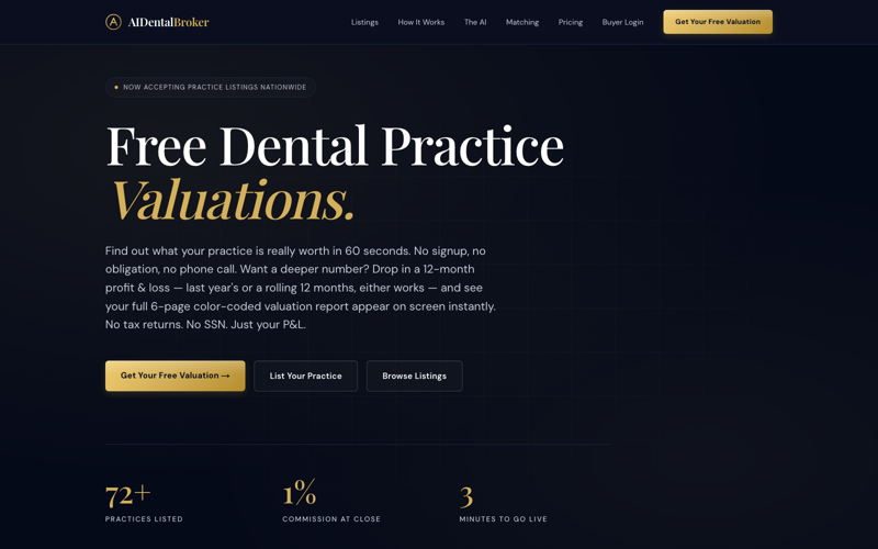 AI Dental Broker — live site
