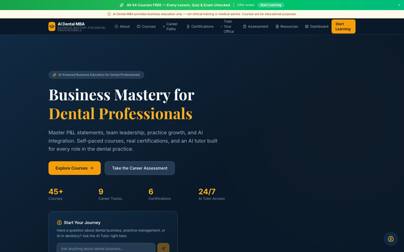 AI Dental MBA — live site