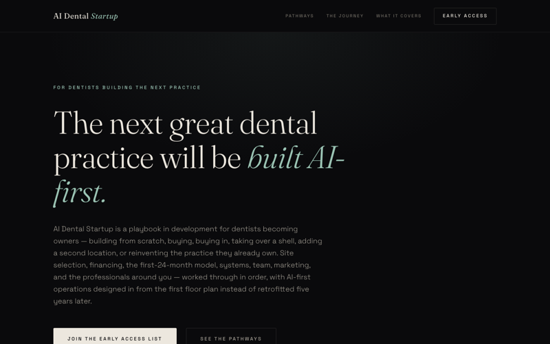 AI Dental Startup — live site