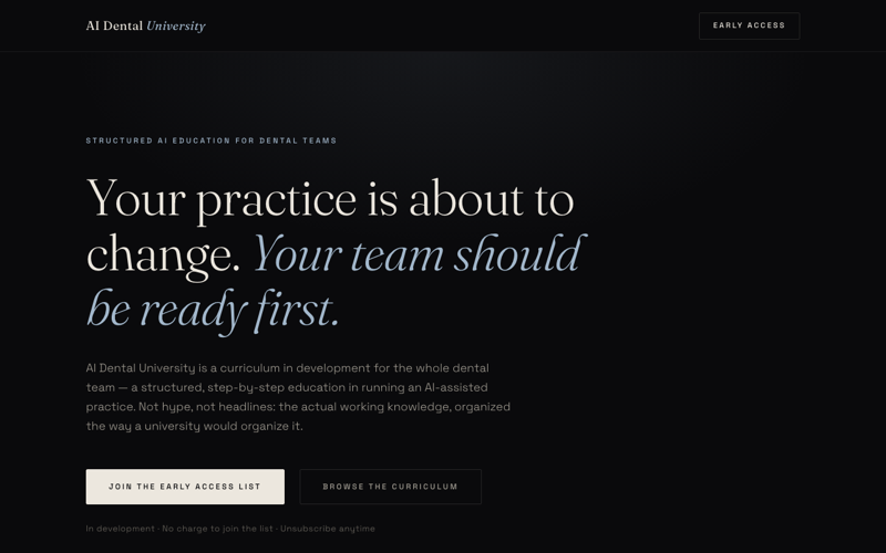 AI Dental University — live site