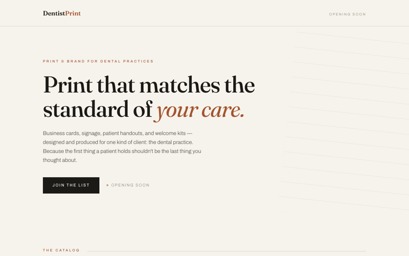 DentistPrint — live site
